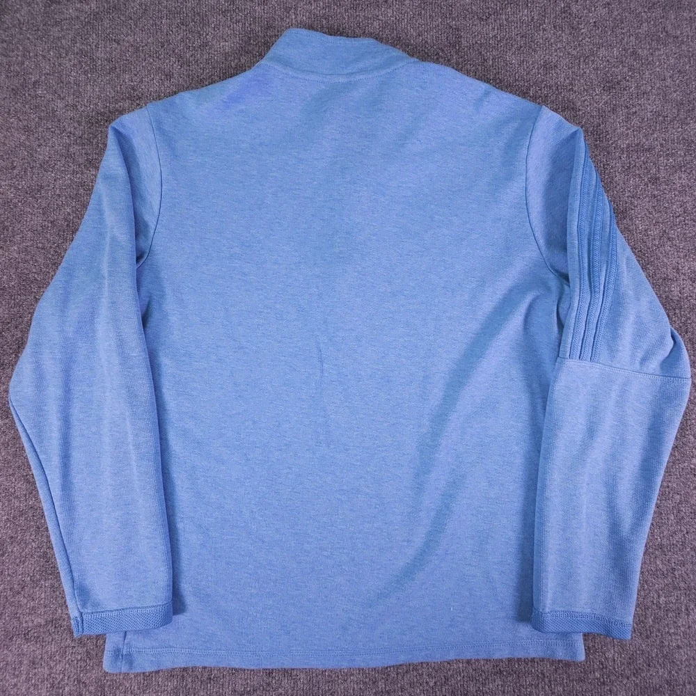 Adidas Mens Medium PrimeGreen Blue  1/4 Quarter Zip‎ Pullover Sweatshirt